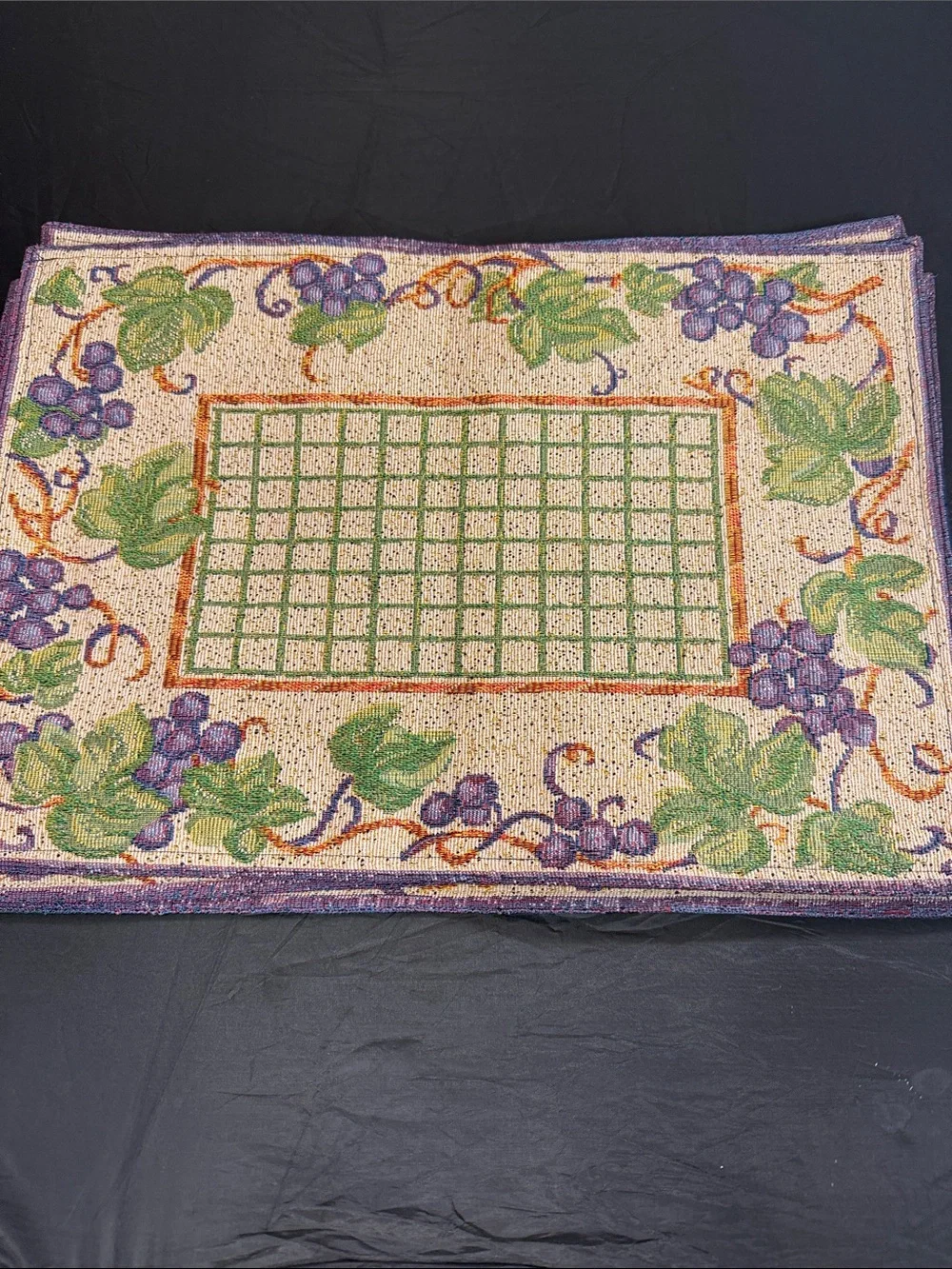 Vintage-Inspired Purple Grape homemade placemats